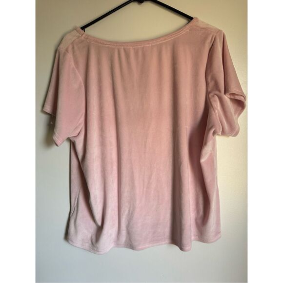 Juicy Couture Y2K Womens Velvour Rhinestone Studded Top sz 1X 2000s Nastalgia - Picture 3 of 4